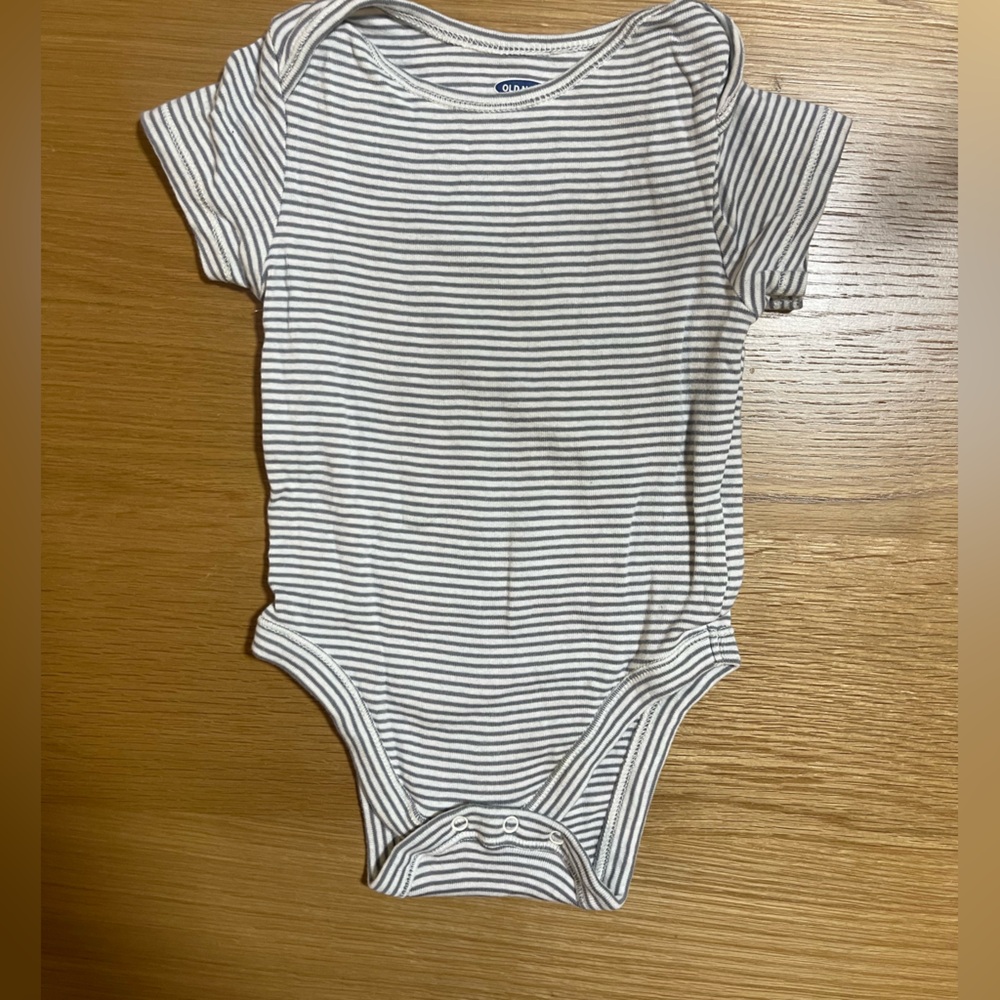 Old Navy Classic Striped Bodysuit - Gray and White